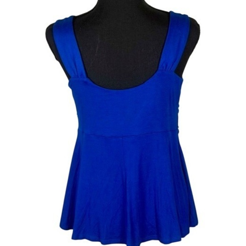NY & C New York Company Royal Blue Twisted Front Sleeveless Top Women's Medium - Picture 3 of 5